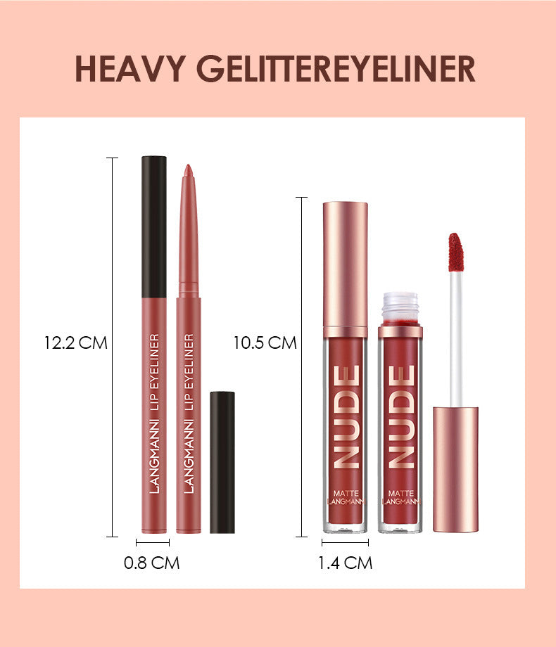 12-in-1 Matte Lipstick & Lip Liner Set – Waterproof, Long-Lasting Beauty Gift