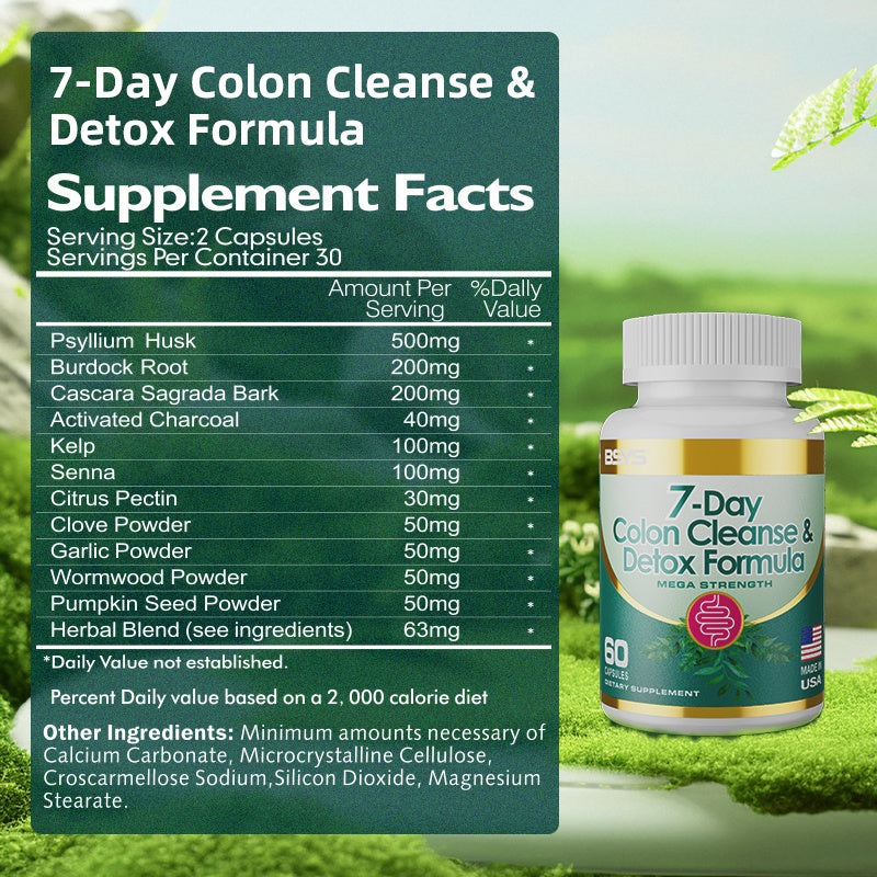 7-Day Herbal Cleanse – Detox & Digestive Reset Capsules
