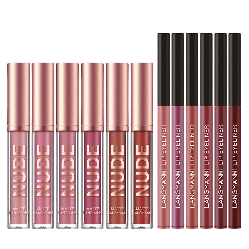 12-in-1 Matte Lipstick & Lip Liner Set – Waterproof, Long-Lasting Beauty Gift
