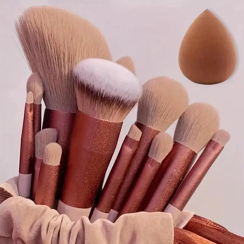 Soft Fluffy Cosmetic Brush Set – Foundation, Powder & Kabuki Blending Tools