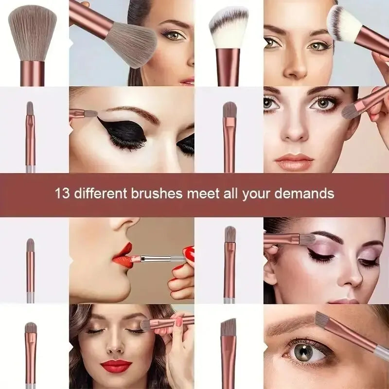 Soft Fluffy Cosmetic Brush Set – Foundation, Powder & Kabuki Blending Tools