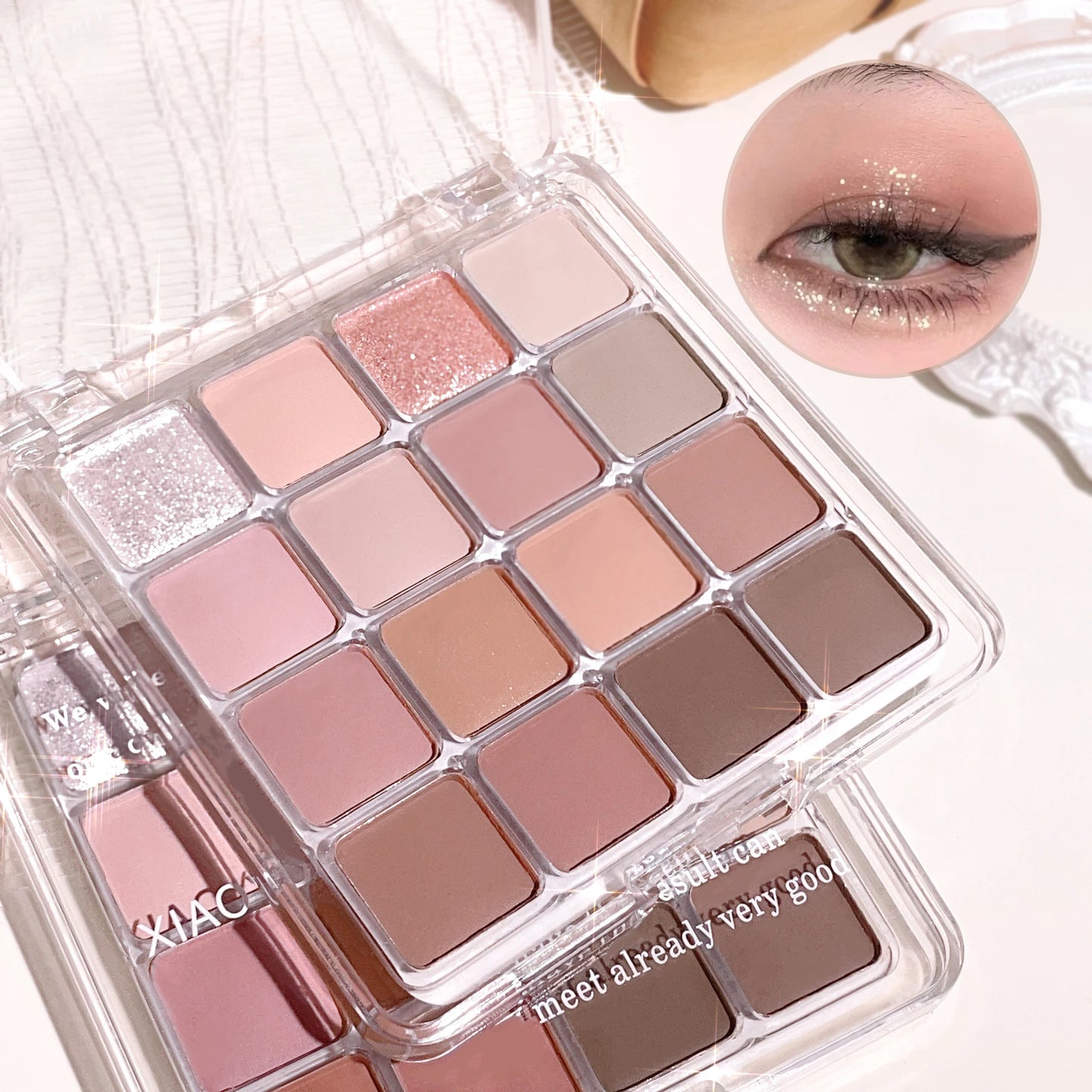 Sunset Magic 16-Color Eyeshadow Palette – Korean Matte & Pearl Finish | Earthy Tones"