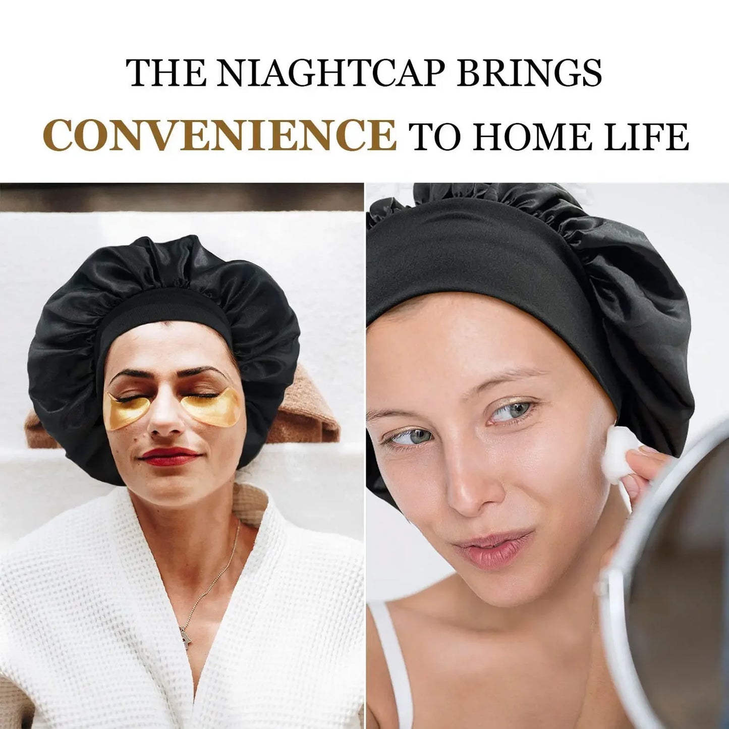 Soft Satin Wide-Brim Sleep Bonnet – Hair Care Essential