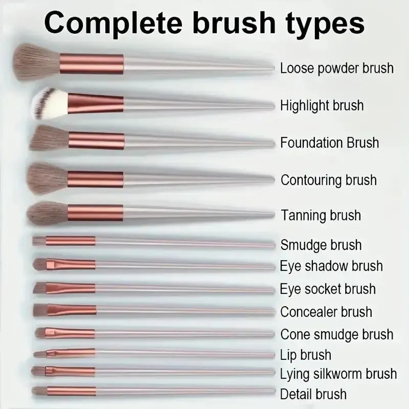 Soft Fluffy Cosmetic Brush Set – Foundation, Powder & Kabuki Blending Tools