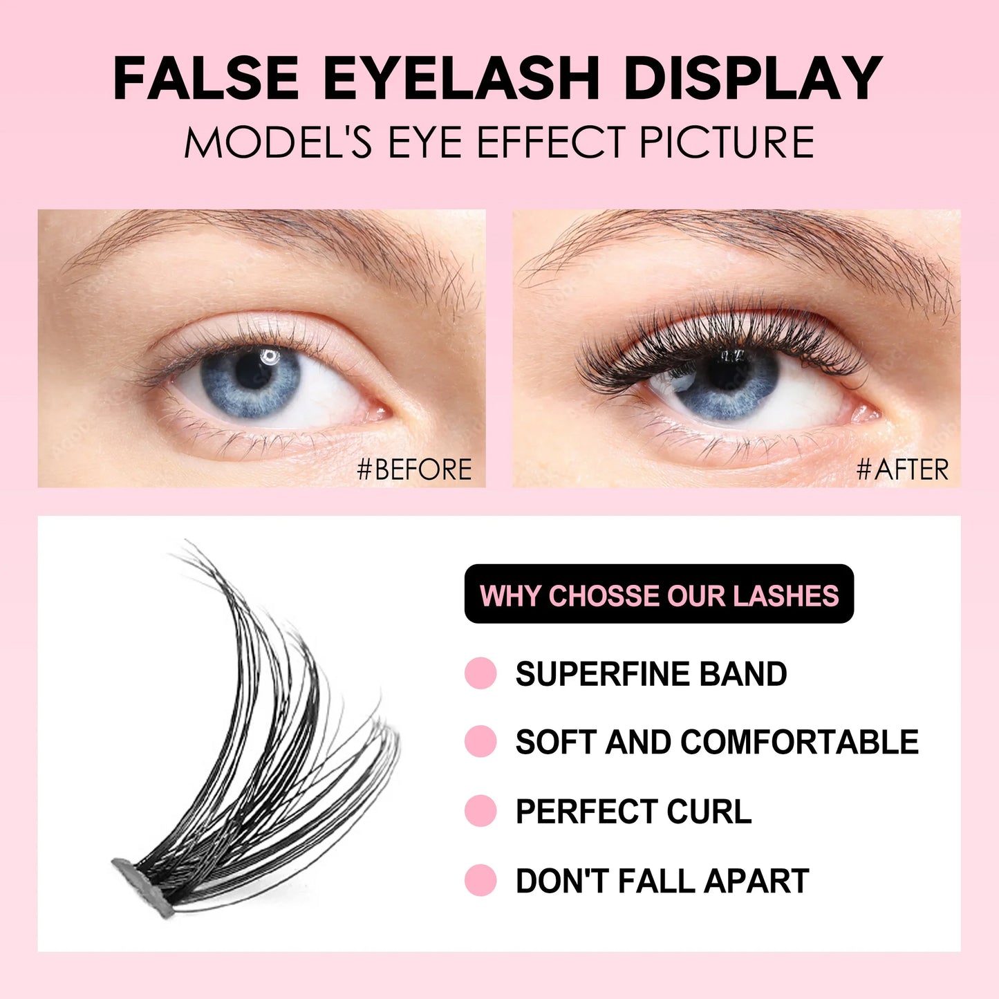 DIY Lash Extension Kit – 200PCS Cluster Lashes with Bond & Seal Glue Set