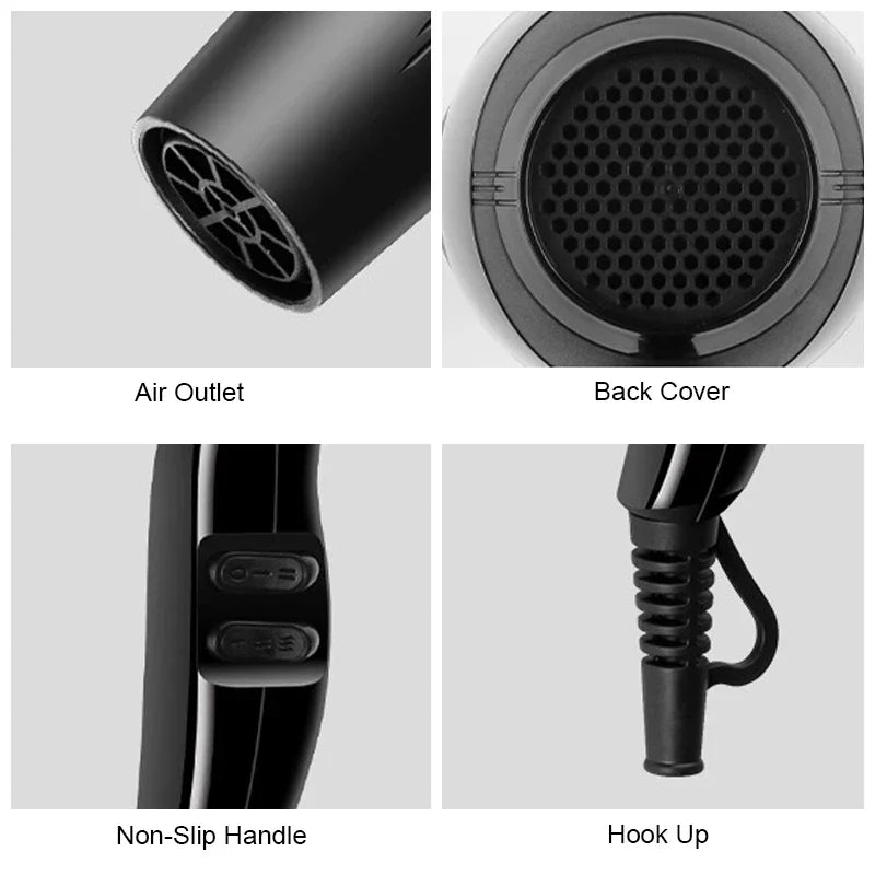 Powerful Ionic Hair Dryer – 2200W Hot & Cold Airflow with Fast-Dry Technology