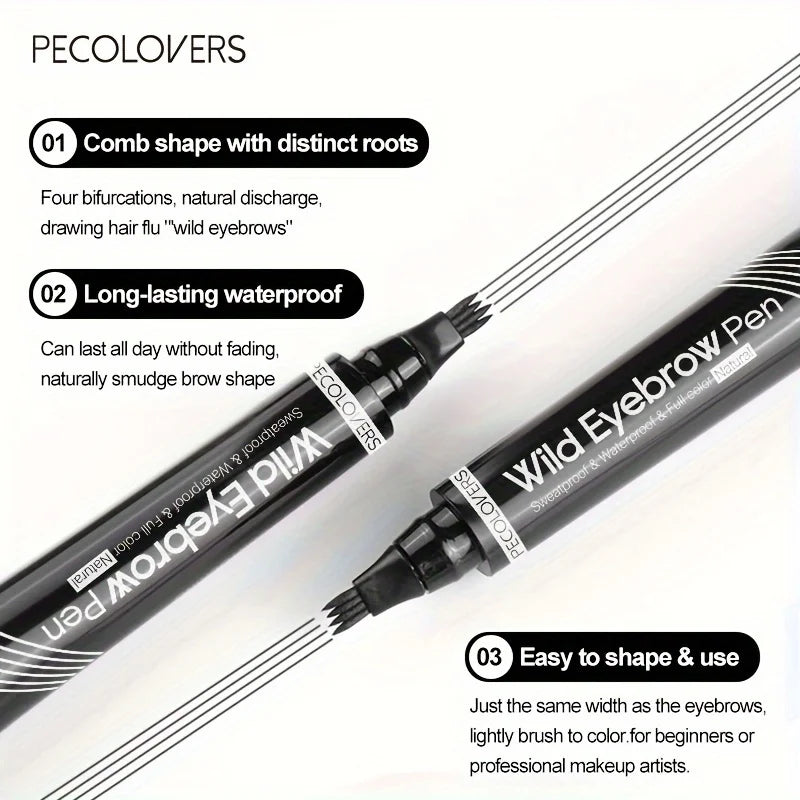 Waterproof 4-Tip Eyebrow Tattoo Pen – Long-Lasting Liquid Brow Pencil | Natural Hair-Stroke Look"