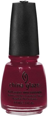 China Glaze nail polish bottle with black cap and red polish