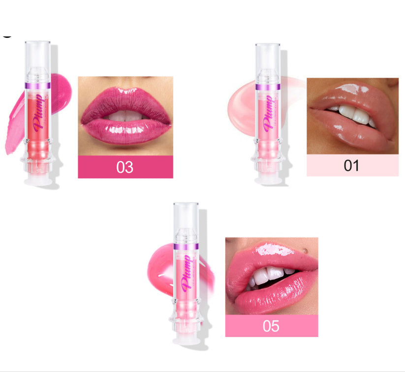 Lip gloss with application on lips and close-up shots.