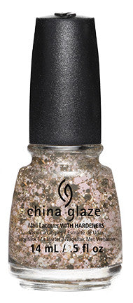China Glaze nail polish bottle with glittery finish and black cap