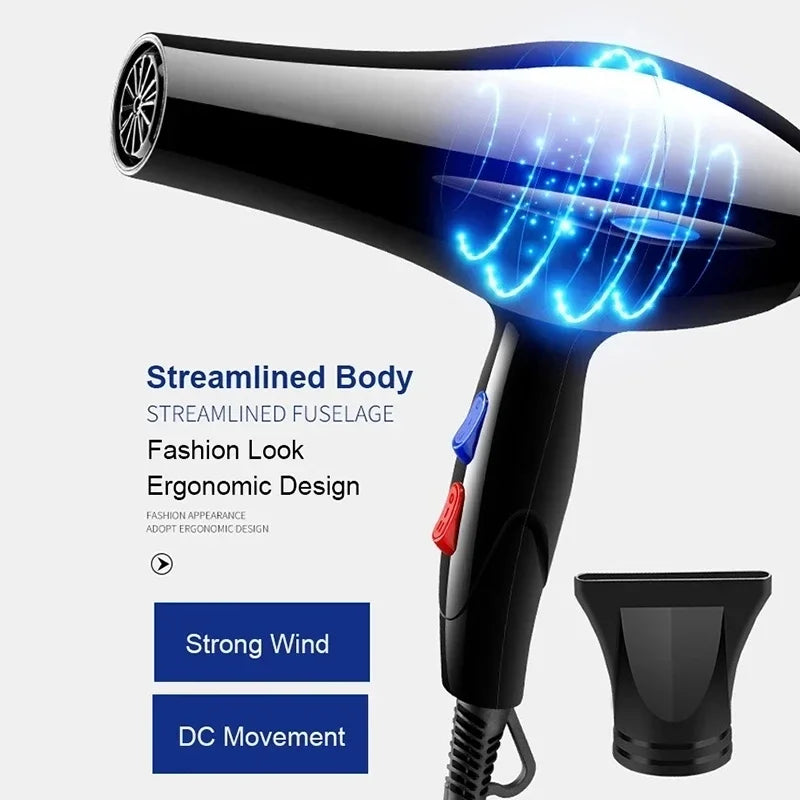 Powerful Ionic Hair Dryer – 2200W Hot & Cold Airflow with Fast-Dry Technology