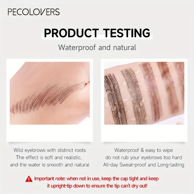 Waterproof 4-Tip Eyebrow Tattoo Pen – Long-Lasting Liquid Brow Pencil | Natural Hair-Stroke Look"