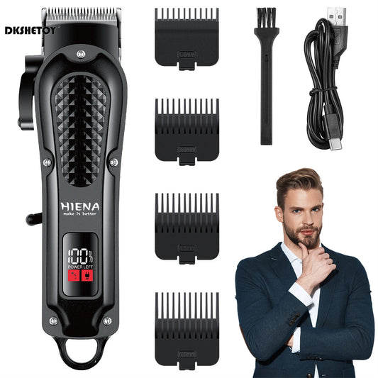 Cordless hair and beard trimmer with USB charging.