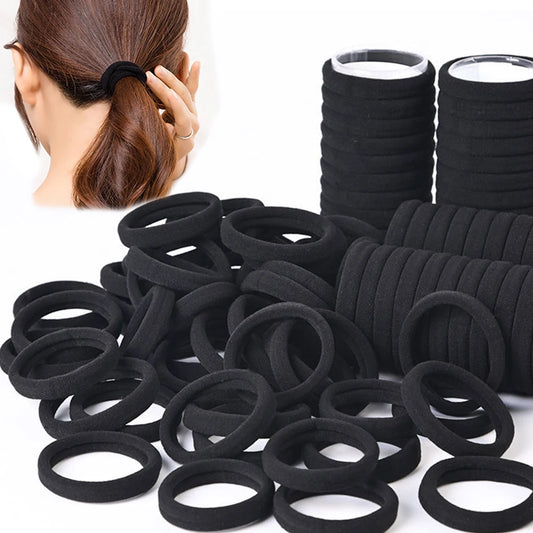 Tangle-Free Hair Elastics – 50/100pcs Rubber Bands for Ponytails & Buns