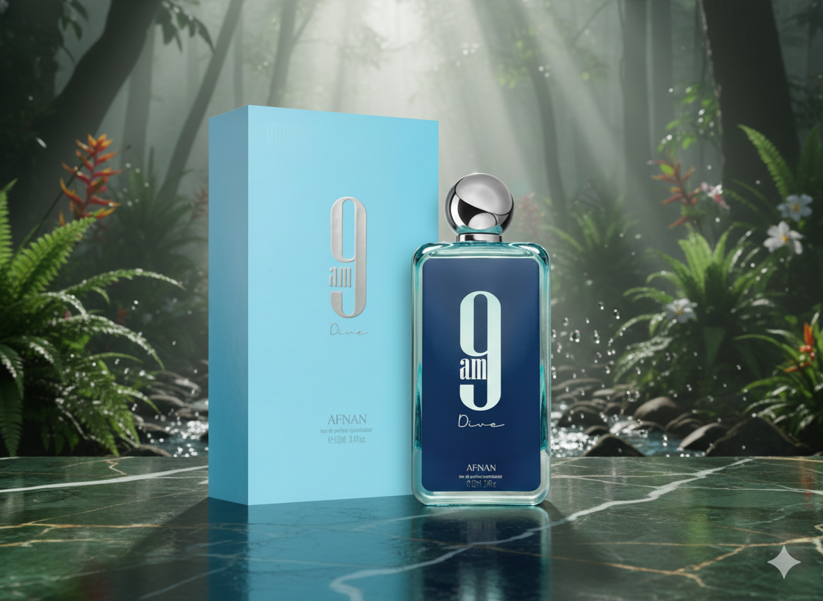 Afnan 9AM Dive EDP 100mL – Fresh Aquatic Citrus Perfume Unisex | Auresse