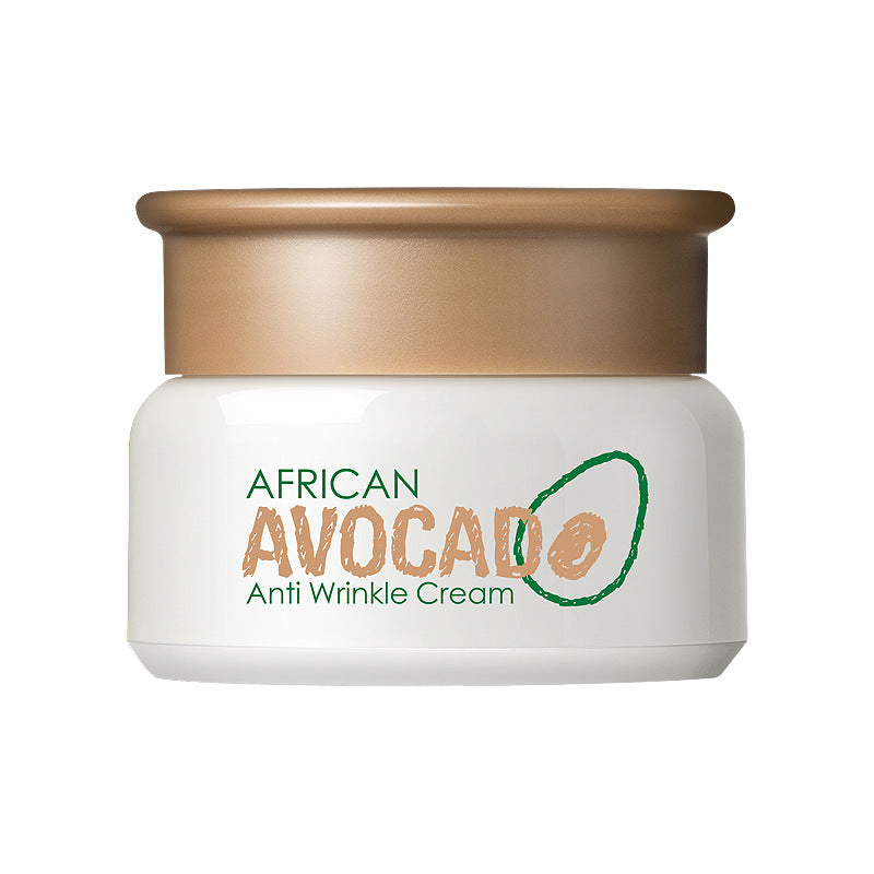 Jar of African Avocado Anti Wrinkle Cream on a white background
