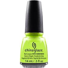 Green nail polish bottle with black cap on a white background
